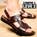 (Compre 1 Leve 2) Sandália Masculina de Couro Legítimo - Leather Real