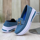 Mocassim Feminino de Couro Legítimo com Salto - ComfortBeauty