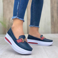 Mocassim Feminino de Couro Legítimo com Salto - ComfortBeauty