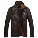 Jaqueta Masculina de Inverno em Couro Legítimo - Coldest