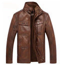 Jaqueta Masculina de Inverno em Couro Legítimo - Coldest