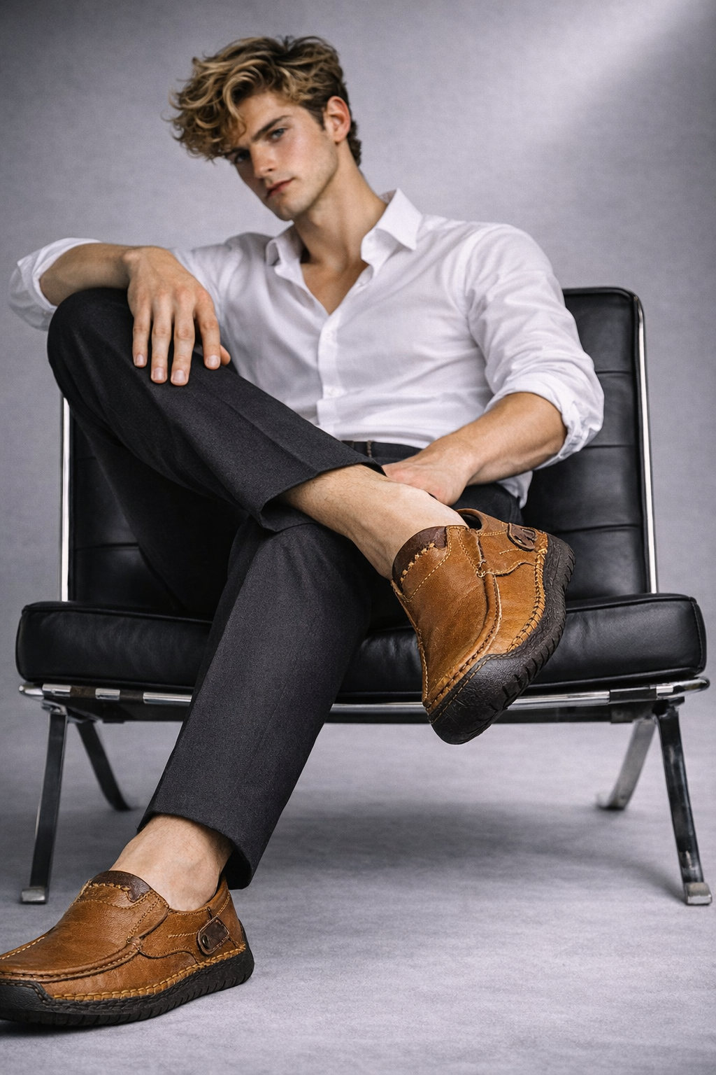 Mocasines de Piel con Plataforma para Hombre - Legatto Style