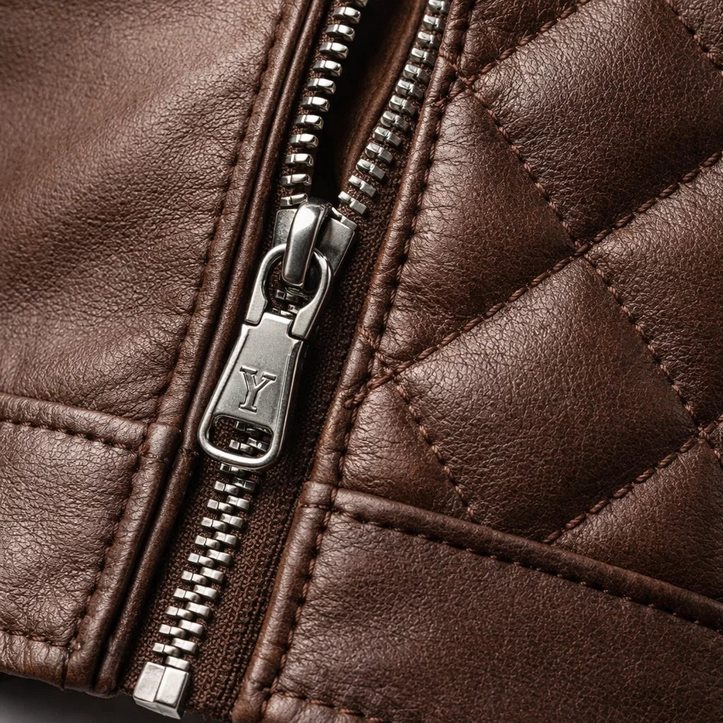Chaqueta de Piel Bomber para Hombre con Capucha Desmontable – Elegancia en Piel