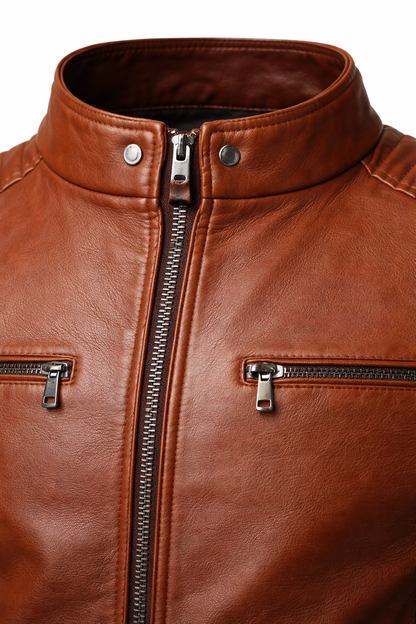 Chaqueta de Piel Ajustada para Hombre - Rider