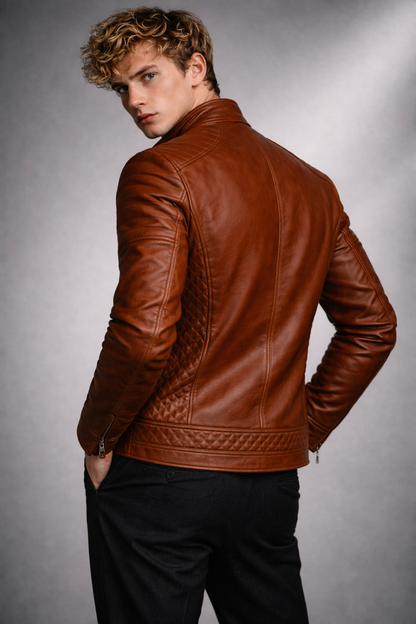 Chaqueta de Piel Ajustada para Hombre - Rider