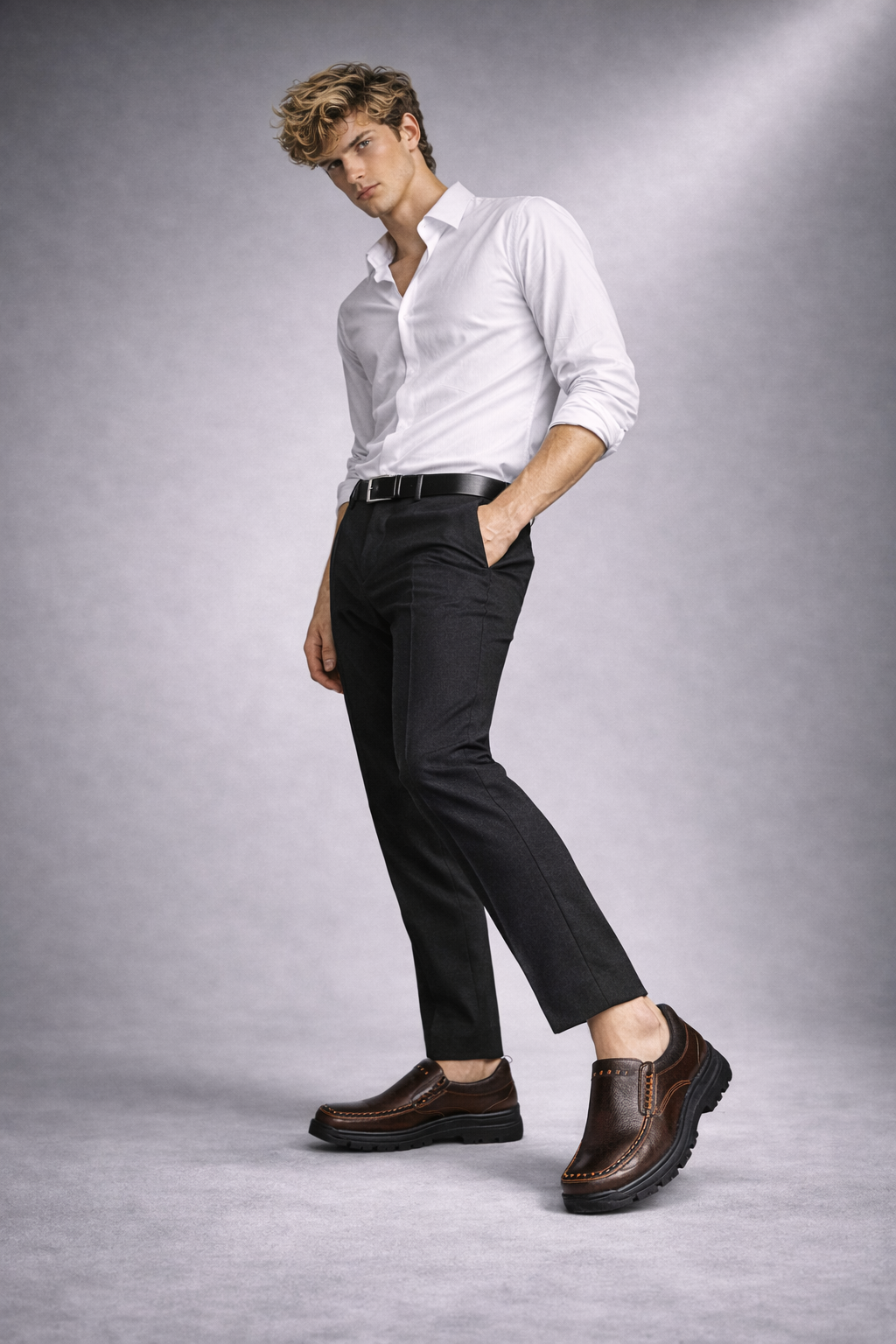 Mocasines de Piel con Plataforma para Hombre - Active Comfort