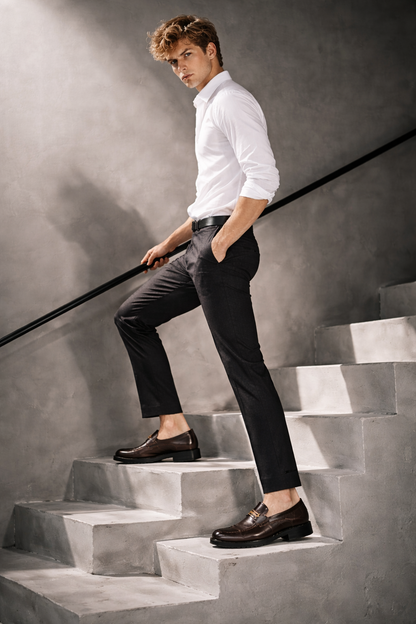 Mocasines de Piel con Plataforma para Hombre - Active Comfort