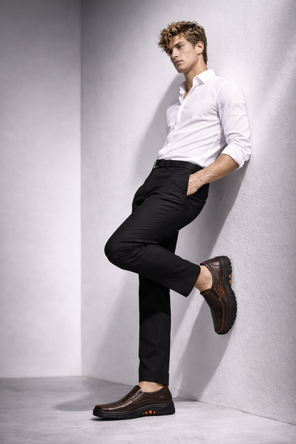 Mocasines de Piel con Plataforma para Hombre - Active Comfort