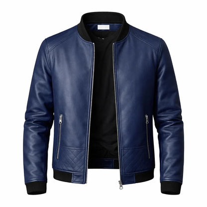 Chaqueta de Piel Bomber Ajustada para Hombre - Donk