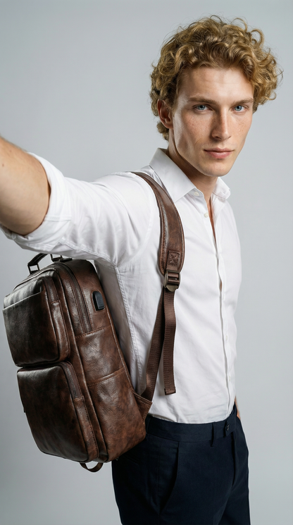 Mochila de Piel para Hombre - Job Style