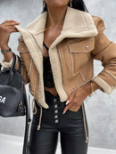 Jaqueta Feminina de Inverno em Couro Legítimo - Estela
