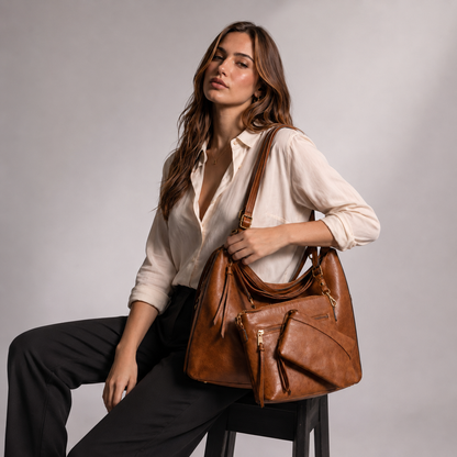 Bolso Hobo de Piel para Mujer - Twins (3 en 1)