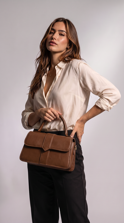 Bolso de Asa Superior de Piel para Mujer - Amelia