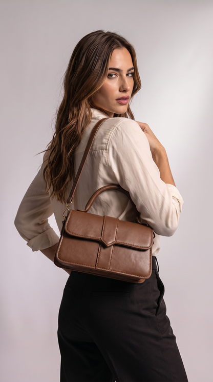 Bolso de Asa Superior de Piel para Mujer - Amelia