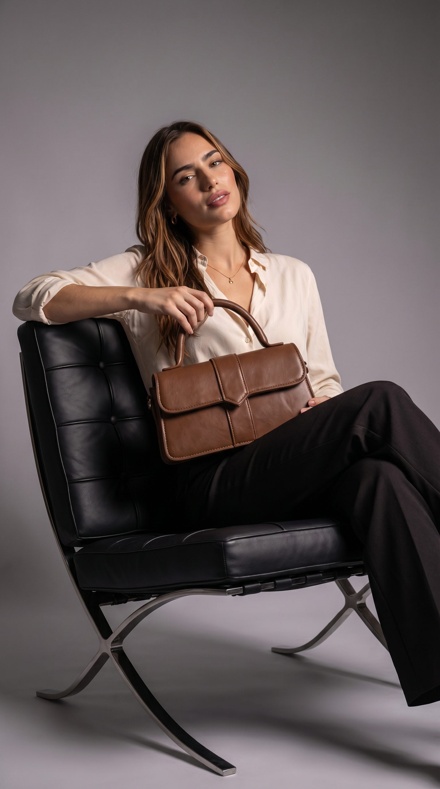 Bolso de Asa Superior de Piel para Mujer - Amelia