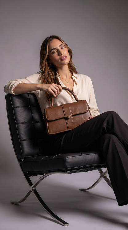 Bolso de Asa Superior de Piel para Mujer - Amelia