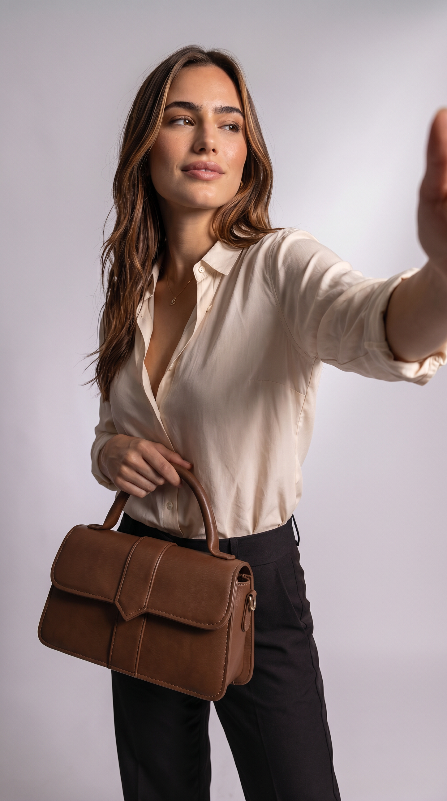 Bolso de Asa Superior de Piel para Mujer - Amelia