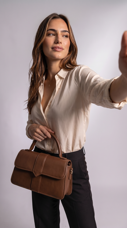 Bolso de Asa Superior de Piel para Mujer - Amelia