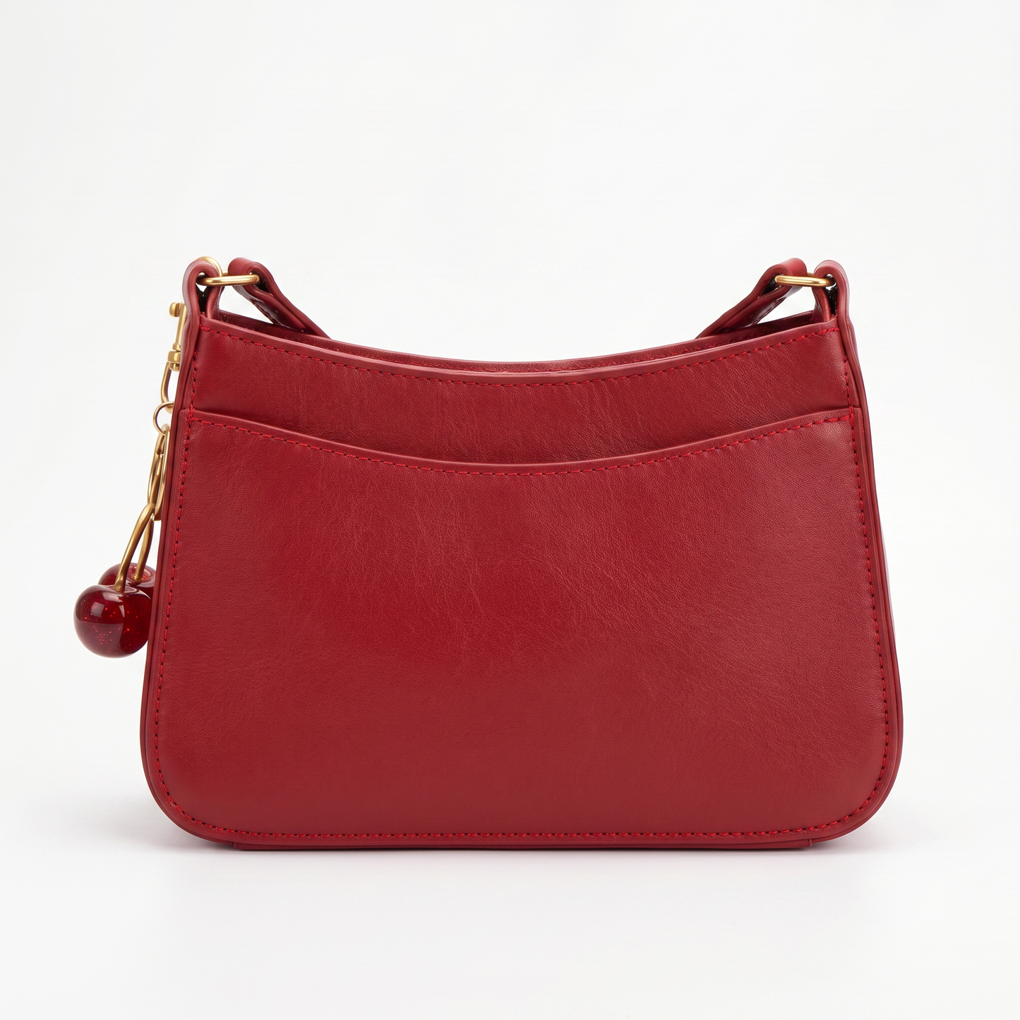 Bolso Hobo de Piel para Mujer - Cherry