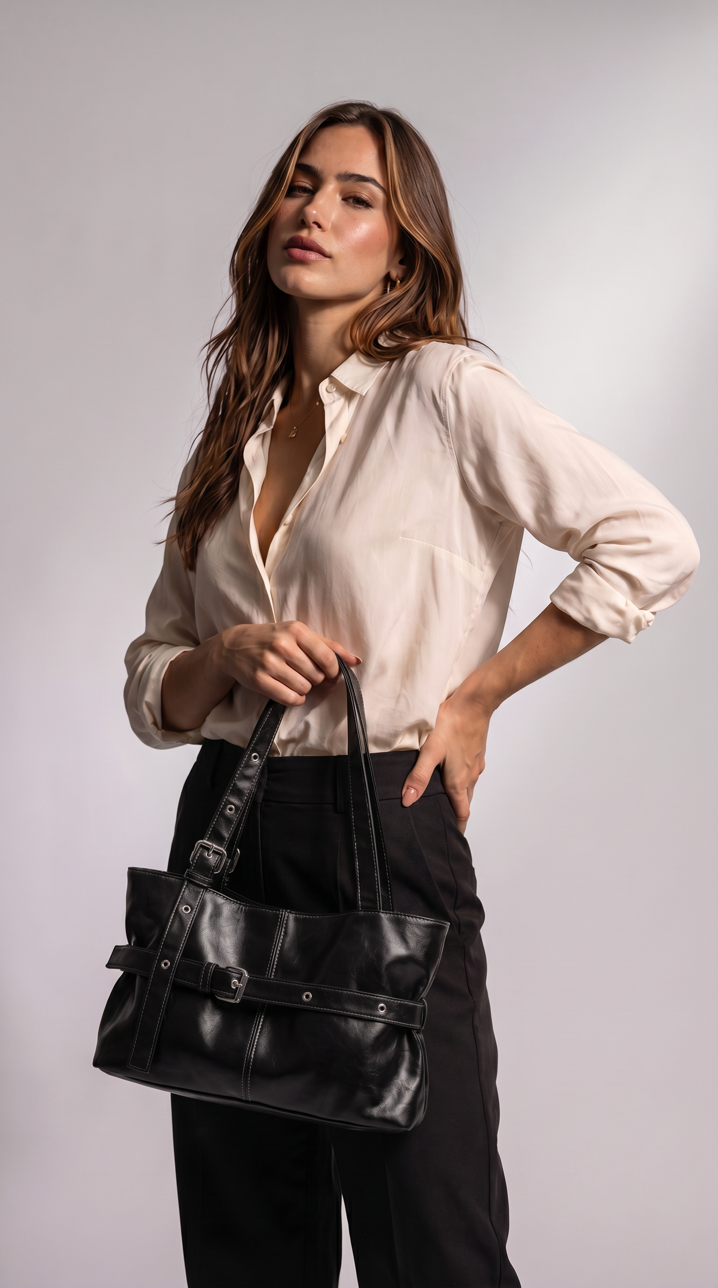 Bolso de Hombro de Piel para Mujer - Omega