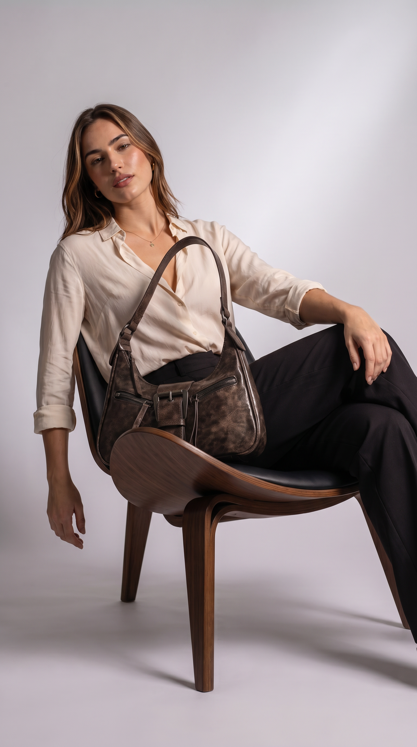 Bolso Hobo de Piel para Mujer - Vintage