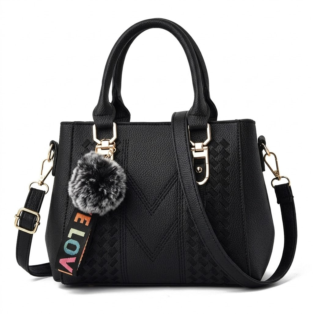 Bolso de Asa Superior de Piel para Mujer - Cherry