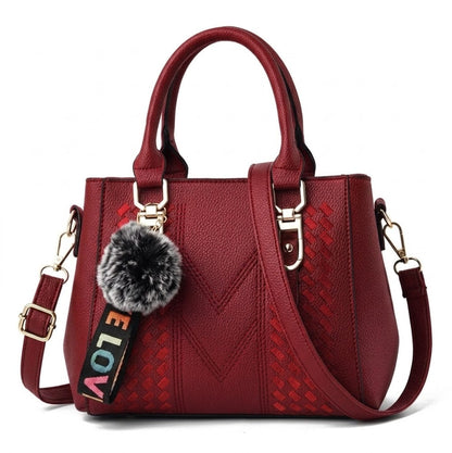 Bolso de Asa Superior de Piel para Mujer - Cherry