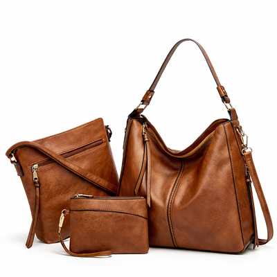 Bolso Hobo de Piel para Mujer - Twins (3 en 1)
