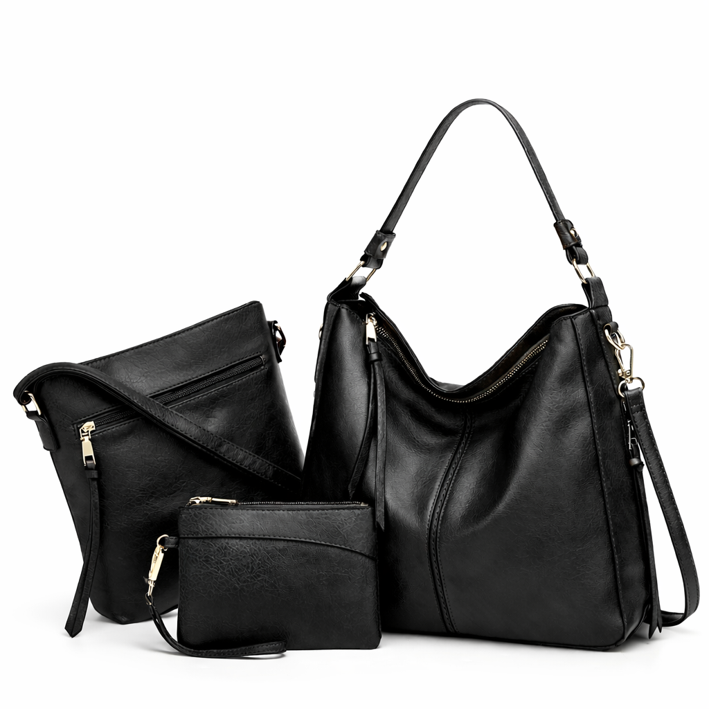 Bolso Hobo de Piel para Mujer - Twins (3 en 1)