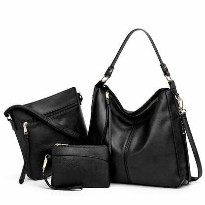 Bolso Hobo de Piel para Mujer - Twins (3 en 1)