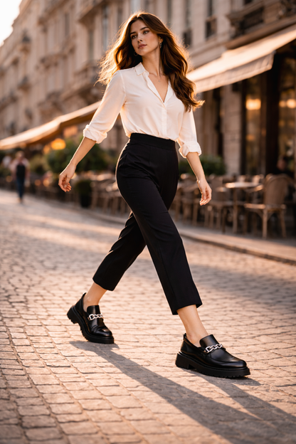 Mocasines de Piel con Plataforma para Mujer - D'Grife
