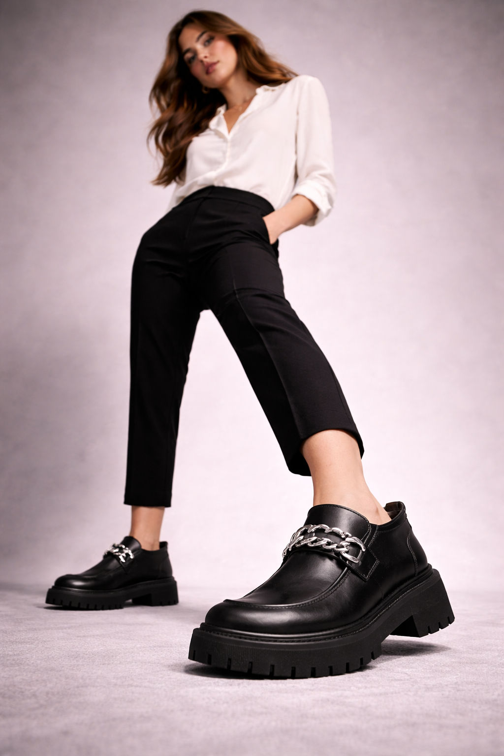 Mocasines de Piel con Plataforma para Mujer - D'Grife