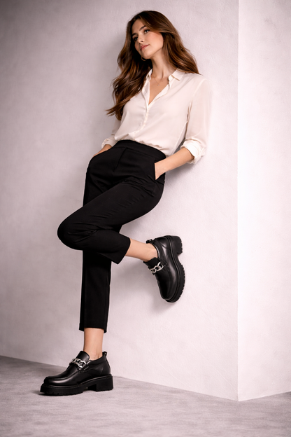 Mocasines de Piel con Plataforma para Mujer - D'Grife