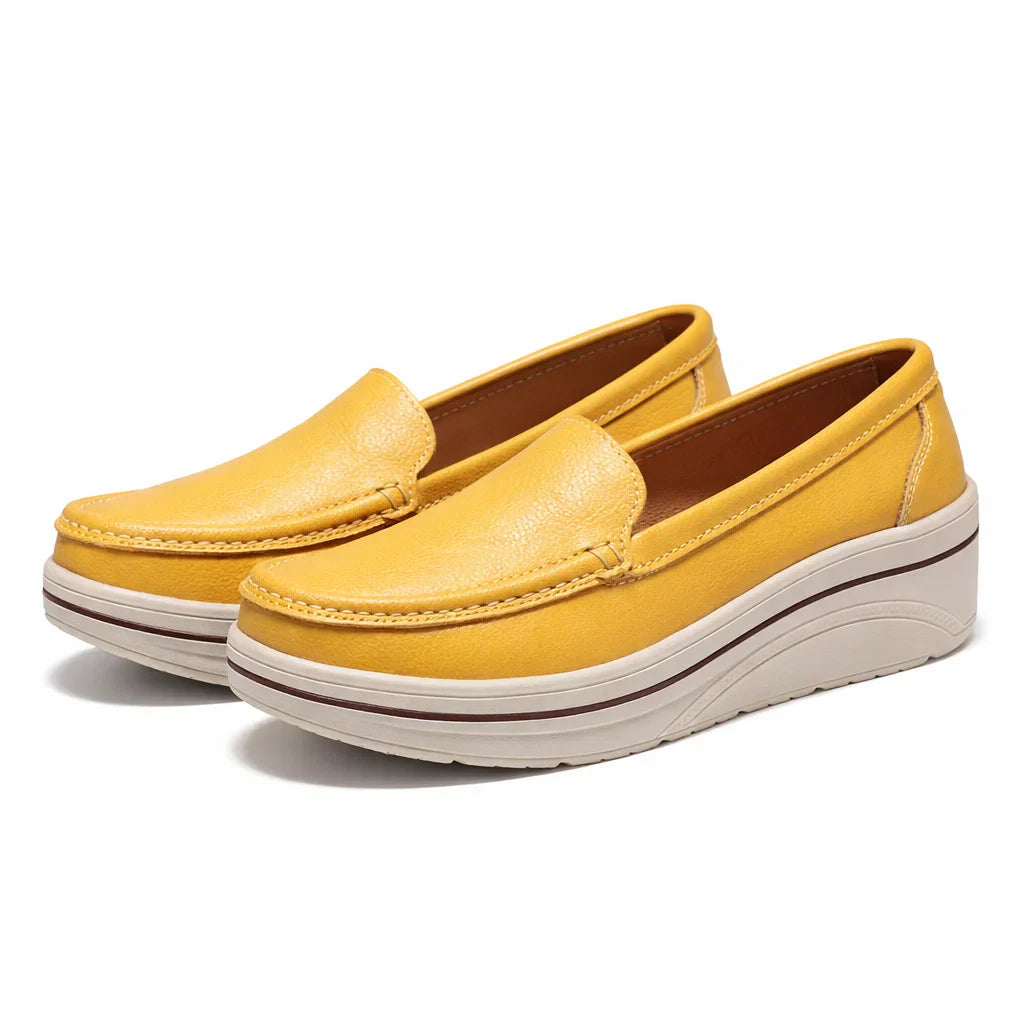 Mocasines de Piel con Plataforma para Mujer - Maria
