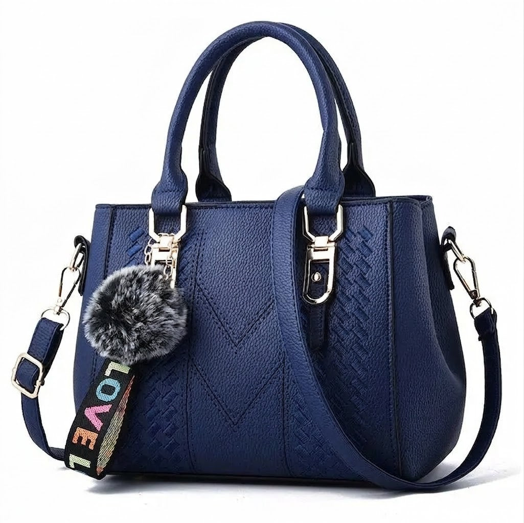 Bolso de Asa Superior de Piel para Mujer - Cherry