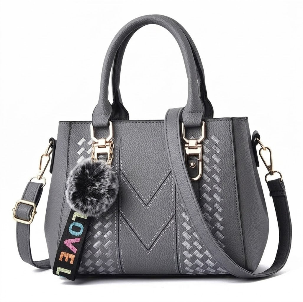 Bolso de Asa Superior de Piel para Mujer - Cherry