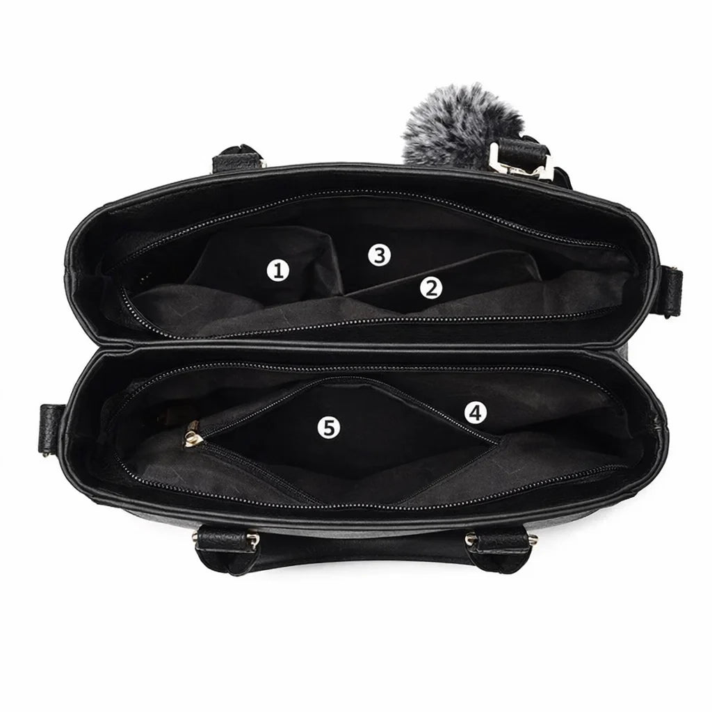 Bolso de Asa Superior de Piel para Mujer - Cherry