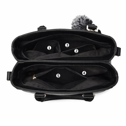 Bolso de Asa Superior de Piel para Mujer - Cherry