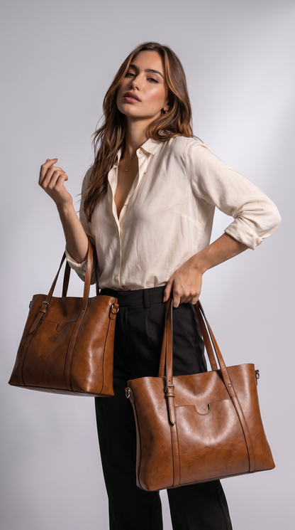 Bolso Mensajero de Piel para Mujer - Elegant Woman (2 en 1)