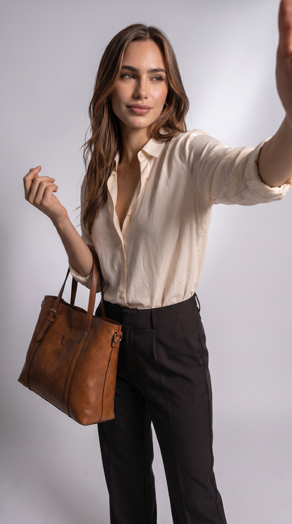 Bolso Mensajero de Piel para Mujer - Elegant Woman (2 en 1)