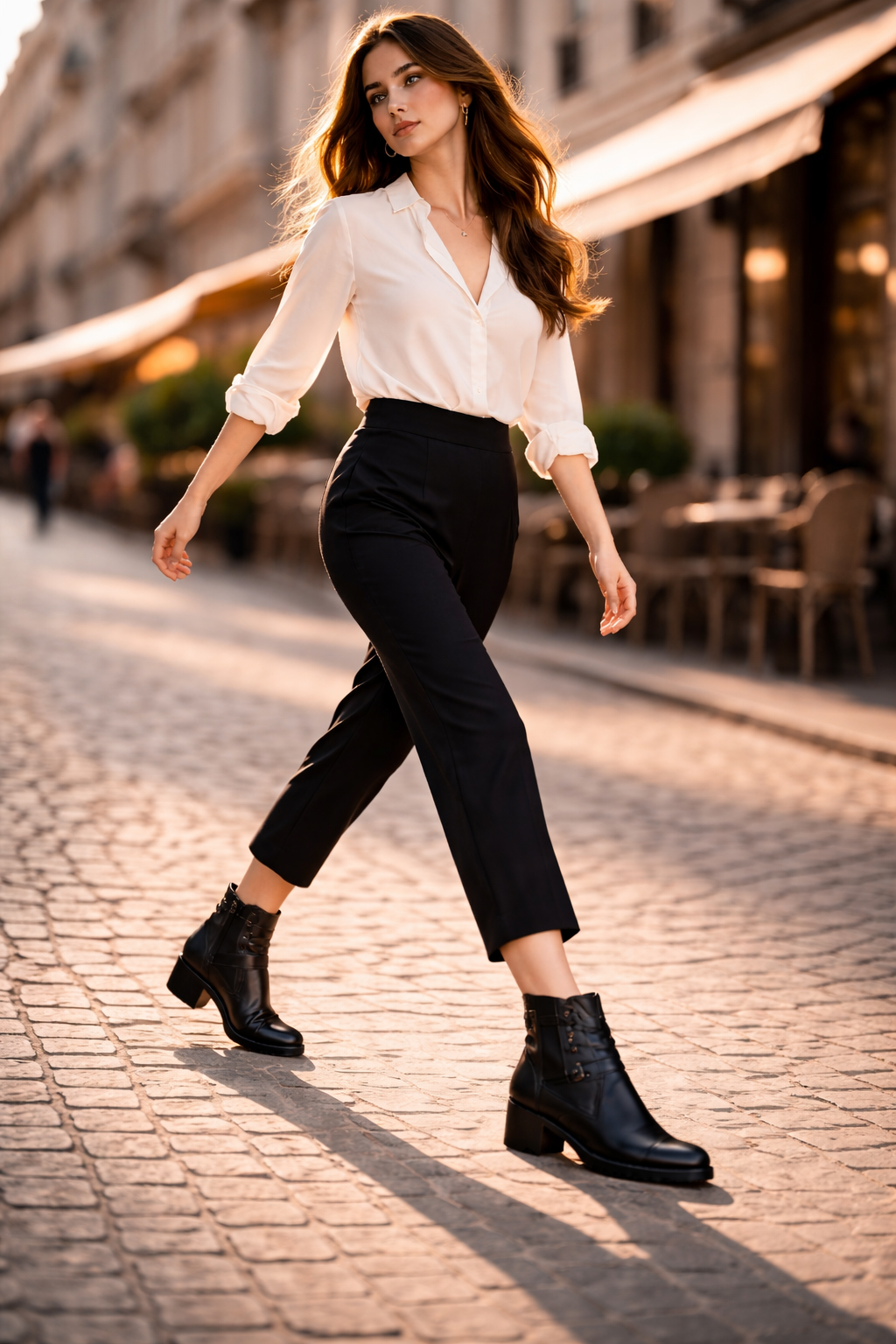 Botines de Piel Victorianos con Botones para Mujer - Zip Fashion