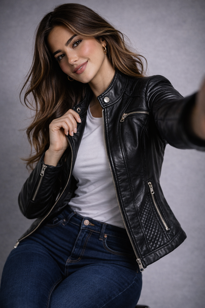 Chaqueta de Piel Acolchada para Mujer - Roma