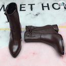 Bota Feminina de  Couro Legítimo de Cano Médio - Estilo Glacial