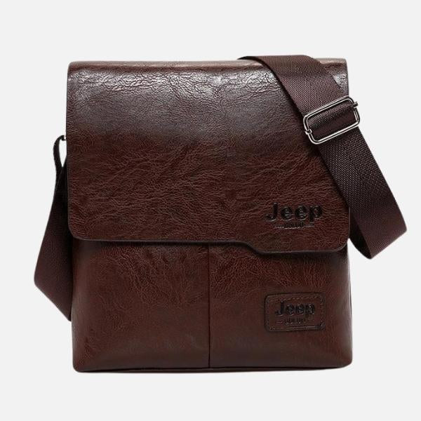 Bolsa JEEP Transversal de Couro Legítimo Impermeável - Pocket Bag