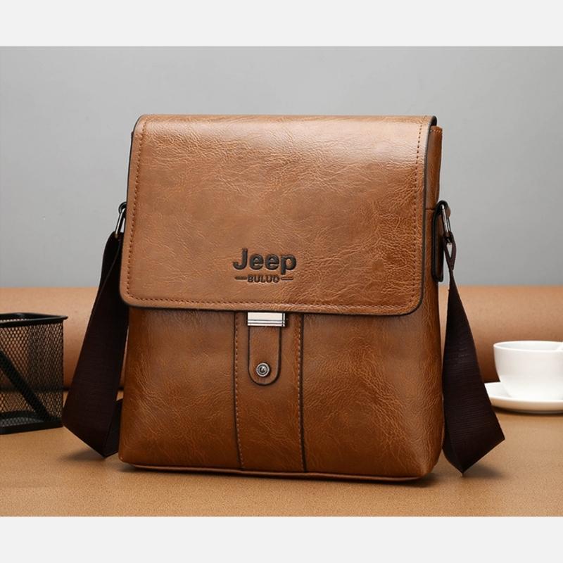 Bolsa Masculina de Couro Jeep Transversal Impermeável - Shoulder Bag