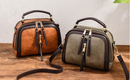 Bolsa de couro legítimo de dupla alça - Modern Vintage