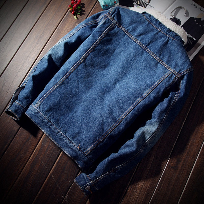 Jaqueta Jeans Oversized Masculina Forrada com Lã - Comfort Denim