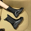 Bota Feminina Chelsea Coturno Tratorada de Couro Legítimo - Moon