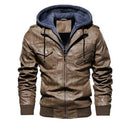 Jaqueta de Couro Masculina Com Capuz Removível - Leather Elegance