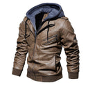 Jaqueta de Couro Masculina Com Capuz Removível - Leather Elegance